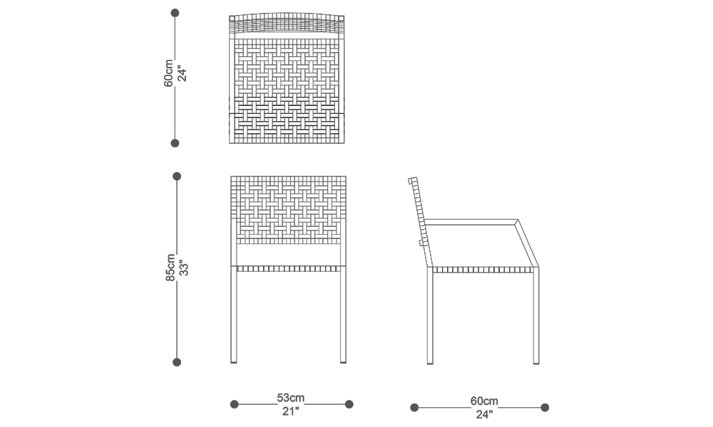 Image of the main dimensions of the product